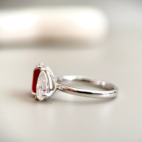 Toi et Moi Ring with Lab-grown Ruby