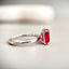 Toi et Moi Ring with Lab-grown Ruby