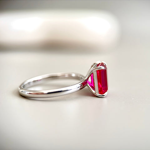 Toi et Moi Ring with Lab-grown Ruby