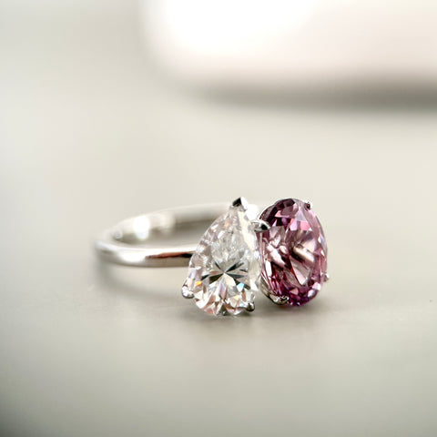Toi et Moi Ring with Lab-grown Sapphire