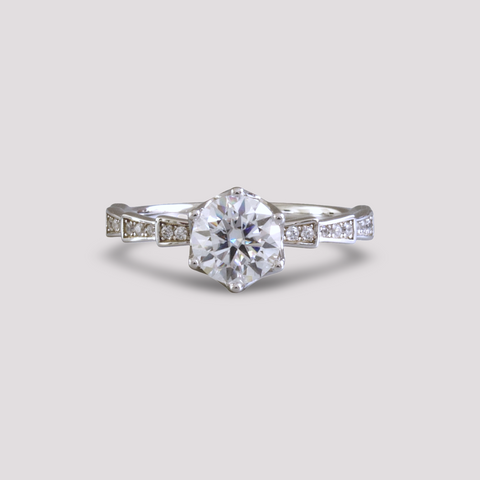 Ziwa Solitaire Hidden Halo Engagement Ring