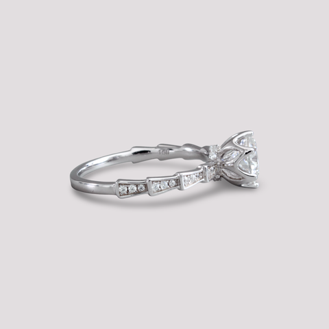 Ziwa Solitaire Hidden Halo Engagement Ring