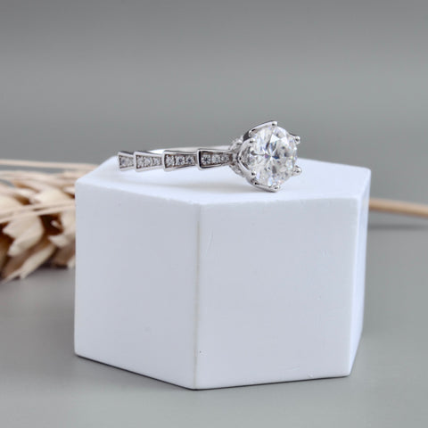 Ziwa Solitaire Hidden Halo Engagement Ring